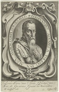 Portret van Ferdinand Alvarez de Toledo, hertog van Alva by Crispijn van den Queborn