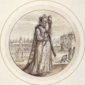 Helena with Mask, 17. yüzyılın başları (kahverengi cilalı kalem ve kahverengi mürekkep)