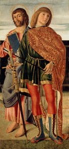 Aziz Matthew ve Aziz Sebastian, c.1499 (ahşap panel üzerinde tempera) by Cristoforo Caselli