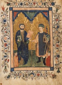 Aziz Mark Evangelist ve Aziz Sinibaldus Bir Lay Üyeleri Tarafından Saygı Gösterir..., ca. 1425-34. by Cristoforo Cortese
