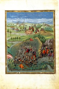 Mart gezegeninin etkisi: savaş sahnesi (minyatür, c.1470)