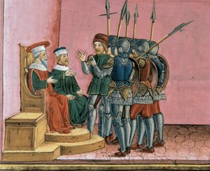 Rahipler Pontius Pilatus'a İsa'nın dirilişini önceden bildirdiğini hatırlatıyor by Cristoforo De Predis