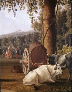 Napoli yakınlarında hasat İneklerin detayı - (Napoli yakınlarında hasat) Tablo Cristoforo Kneip (18. yüzyıl) Napoli, Museo Nazionale di San Martino by Cristoforo Kneip