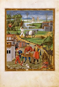 Ayın Etkisi: balıkçılık, avcılık ve tarım sahnesi (minyatür, c.1470) by Cristoforo De Predis