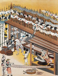 Esnaf iş başında, serigraf boyama, Edo Dönemi (1600-1868) by Culture Edo