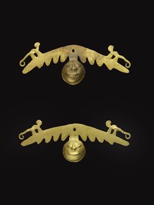 Bir Çift Kulak Süsleri, MS 600-1600 (altın) by Culture Nariño