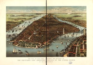 New York şehri. by Currier and Ives Equitable Life Assurance Society Of The United States