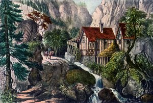 Eski İsviçre Değirmeni, 1872. by Currier and Ives