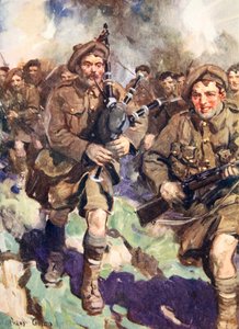 Cesur kavalcı hücumu yönetiyor (renkli taş) by Cyrus Cuneo