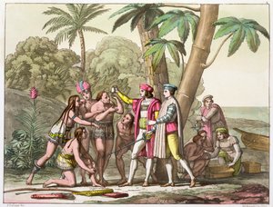 Yerli Amerikalılar ile Christopher Columbus, 1492-1503 c1820-1839 by DK Bonatti