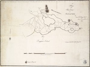 Kaptan D.l. Ross, FRS Deniz Araştırmacısı General tarafından Singapur yakınlarındaki limanın planı by D. I. Ross