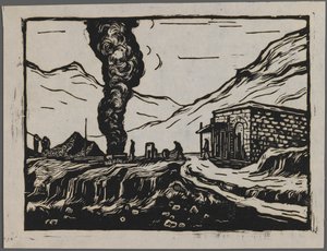 Çelik rafinerisi, c.1945 (tahta baskı) by Dah Ma