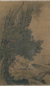 Weiqi Oynayan Taoist Ölümsüzlerle Manzara