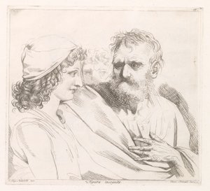 Delici gözlü yaşlı bir adam ve genç bir adam Figura incognita (nesne üzerindeki başlık)