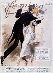 Tango dansı yapan çift - Daniel De Losques (Henri Casimir Paul Thouroude) (1880-1915) - çizimi 15/10/1913 tarihli “” Femina”””