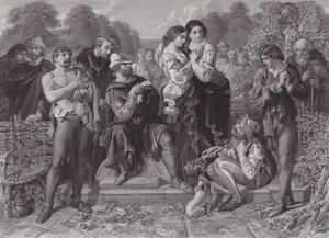 Orlando ve Güreşçi, "Beğendiğiniz Gibi" (gravür) by Daniel (after) Maclise