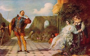 Shakespeare: Malvolio ve Olivia, Onikinci Gece, III. Perde, Sahne 4 (renkli taş)
