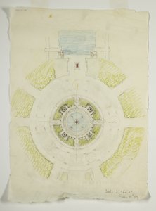 Potomac Round Point, Washington D.C., Dairesel Havuz Planı Kroki, 1909. by Daniel Burnham