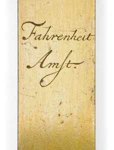 İmzalı termometre ölçeği by Daniel Gabriel Fahrenheit