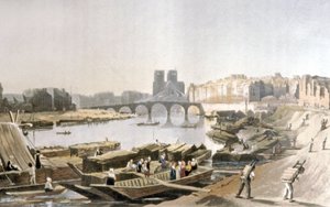 Notre Dame, Ile de la Cite, Ile Saint Louis ve Pont de la Tournelle by Daniel Havell