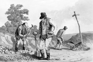 Road Menders, 1812  by Daniel Havell