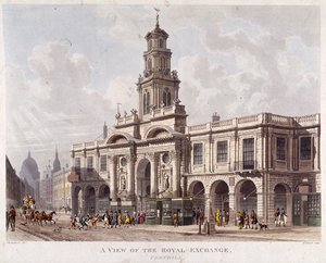 Royal Exchange 2. dış cephe, Londra, 1816 by Daniel Havell