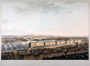 Londra Rıhtımlarının görünümü, 1816 by Daniel Havell
