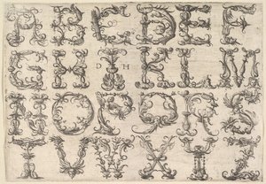 Süslü Roma Majuscule Alfabesi, ca. 1520.