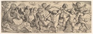 Bir Manzarada Dans Eden Meleklerle Bakire ve Çocuk, 1530