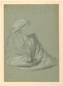 "Bir Magdalen" için Perdelik Çalışması by Daniel Huntington