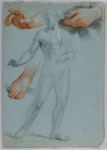 Çizim, Ayakta Duran Erkek Çıplak, Ayrı, 1858 by Daniel Huntington