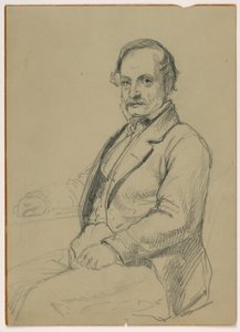 Çizim, Oturan Adam, yaklaşık 1860 by Daniel Huntington