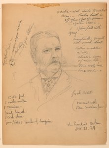 Çizim, Başkan Chester Alan Ar, 21 Kasım 1884 by Daniel Huntington