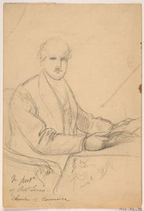 Çizim, Robert Lenox Ticaret Odası Portresi için Masa Başında Otururken, 1865 by Daniel Huntington