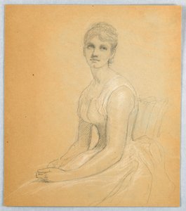 Çizim, Bir Kadın Portresi için Eskiz, 1881 by Daniel Huntington