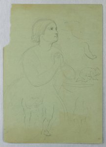 Çizim, "Communion of t" için çalışma, 1845 by Daniel Huntington