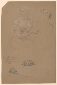 Çizim, "Hıristiyan Sanatının Felsefesi" için Çalışma, 1868 by Daniel Huntington