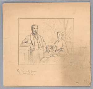Çizim, "Titian Gösterisi" için Çalışma, 1872 by Daniel Huntington