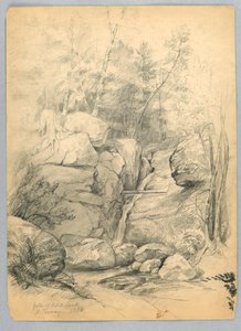 Sanatçılar Brook Şelalesi, Kuzey Conway, New Hampshire by Daniel Huntington