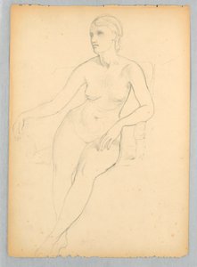 Helen Hamersley Portresi için Oturan Çıplak Çalışma by Daniel Huntington