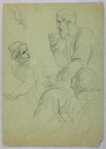 Bir Kral ve İki Kadının Eskizleri by Daniel Huntington