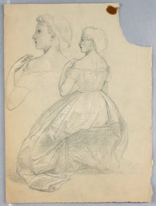 Oturan Kadın Çalışması "Titian, Charles V ve Clement VII