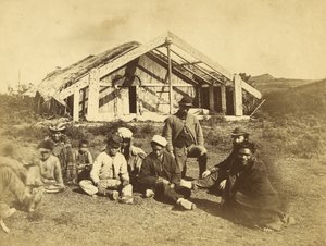 Kuwitis Runanga Evi, Waiona, Adalar Körfezi, 1870 dolayları (albüm baskısı) by Daniel Louis Mundy