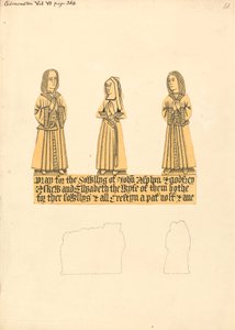 John Asplyn, Godfrey Askew ve İkisinin Karısı Elizabeth için Pirinç Levha, Edmonton Kilisesi by Daniel Lysons