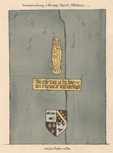 Hornsey Kilisesi'nden John Skevington için Pirinç Levha by Daniel Lysons
