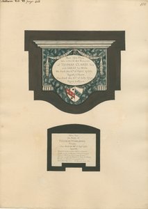 Fulham Kilisesi'nden Thomas Clarke ve eşi Sarah ve Thomas Worlidge Anıtı by Daniel Lysons