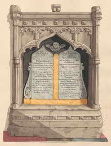 Chiselhurst Kilisesi'nden Thomas ve Elizabeth Moore ve kızları Elizabeth Anıtı by Daniel Lysons