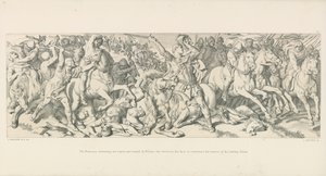 The Normans, retreating, are stayed and turned by William, who discloses his face, to counteract the Rumour of his Having Fallen by Daniel Maclise
