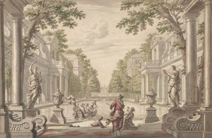 Klasik Mimari ile Çevrili Merkezi Göletli Saray Bahçesi Görünümü..., ca. 1700-1720.
