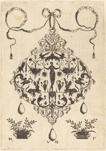 Büyük Kolye, Flora Ayakta, Meyve Çelenk Tutarak by Daniel Mignot